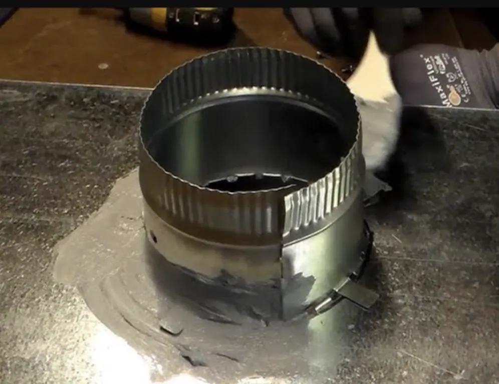 Grouped square-to-round collar and takeoff fittings fabricated for branch duct connections